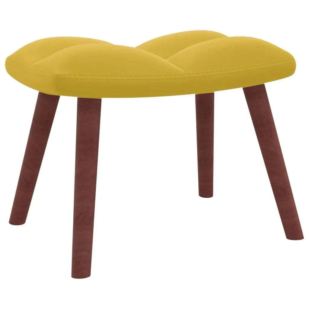 Relaxing Chair with a Stool Mustard Yellow Velvet 328069