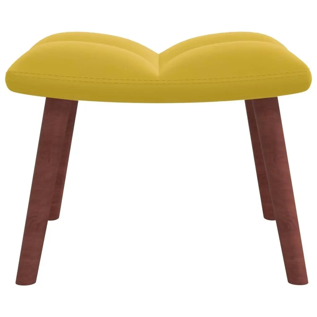 Relaxing Chair with a Stool Mustard Yellow Velvet 328069