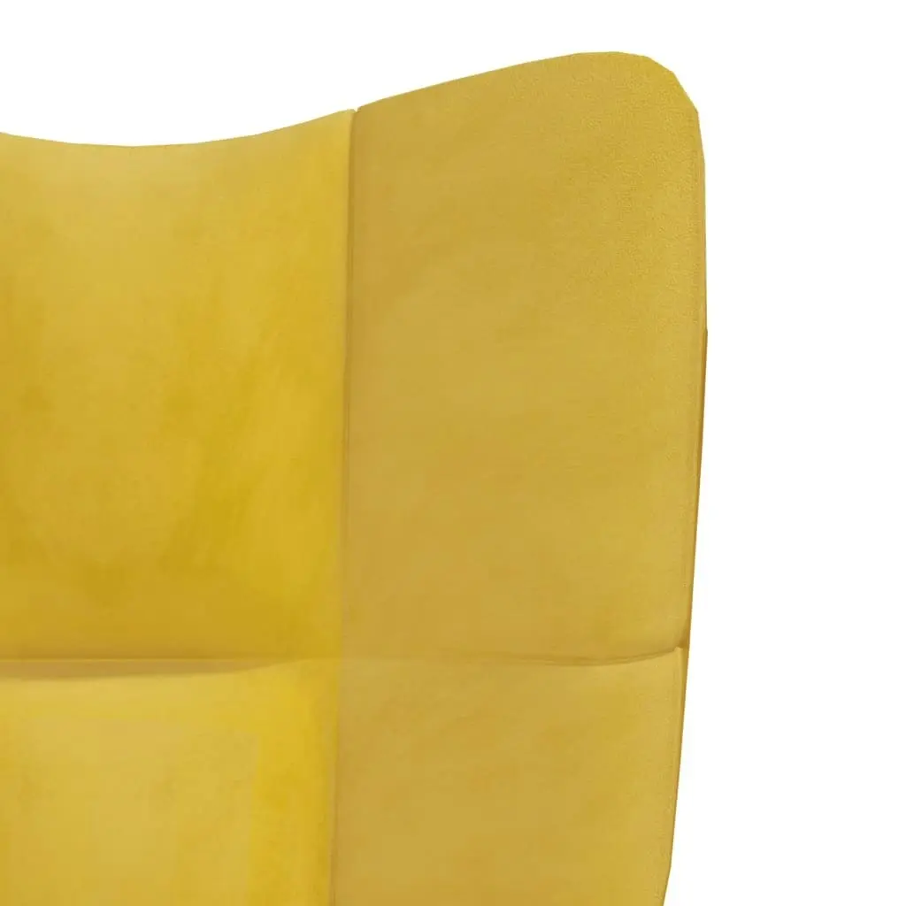 Relaxing Chair with a Stool Mustard Yellow Velvet 328069