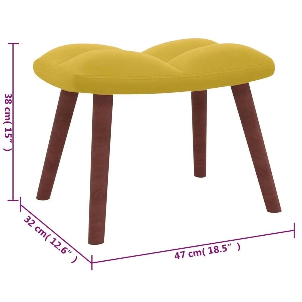 Relaxing Chair with a Stool Mustard Yellow Velvet 328069