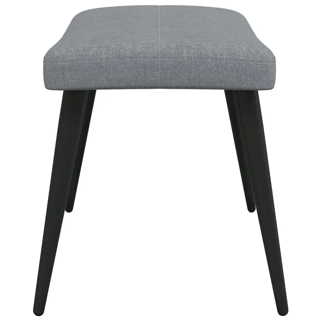 Relaxing Chair with a Stool Light Grey Fabric 327952