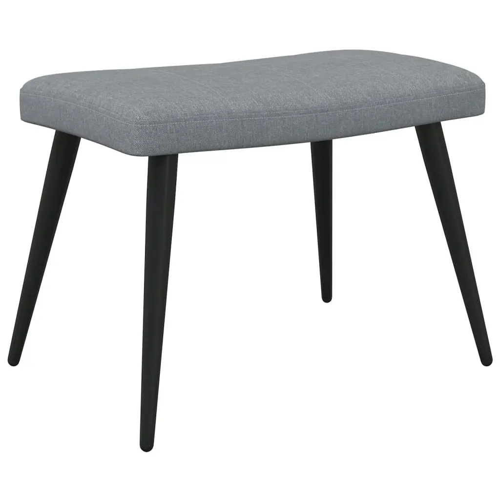 Relaxing Chair with a Stool Light Grey Fabric 327952