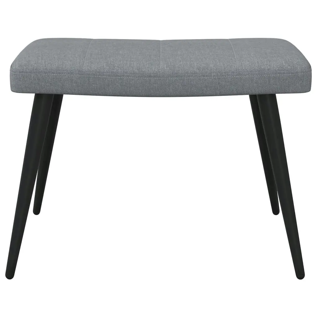 Relaxing Chair with a Stool Light Grey Fabric 327952