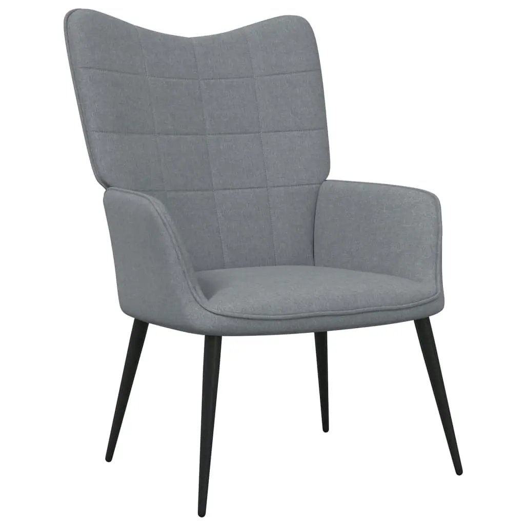 Relaxing Chair with a Stool Light Grey Fabric 327952