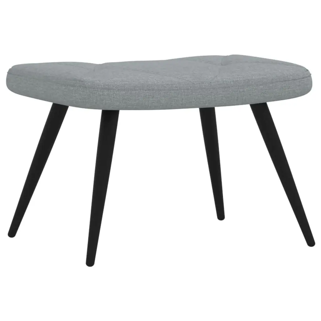 Relaxing Chair with a Stool Light Grey Fabric 327556