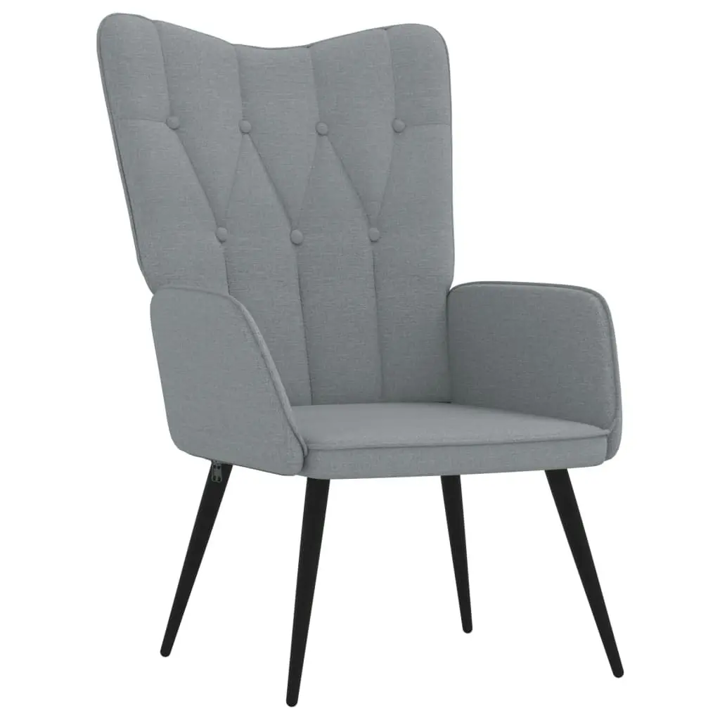 Relaxing Chair with a Stool Light Grey Fabric 327556