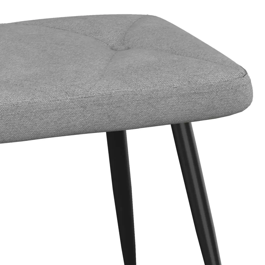 Relaxing Chair with a Stool Light Grey Fabric 327556