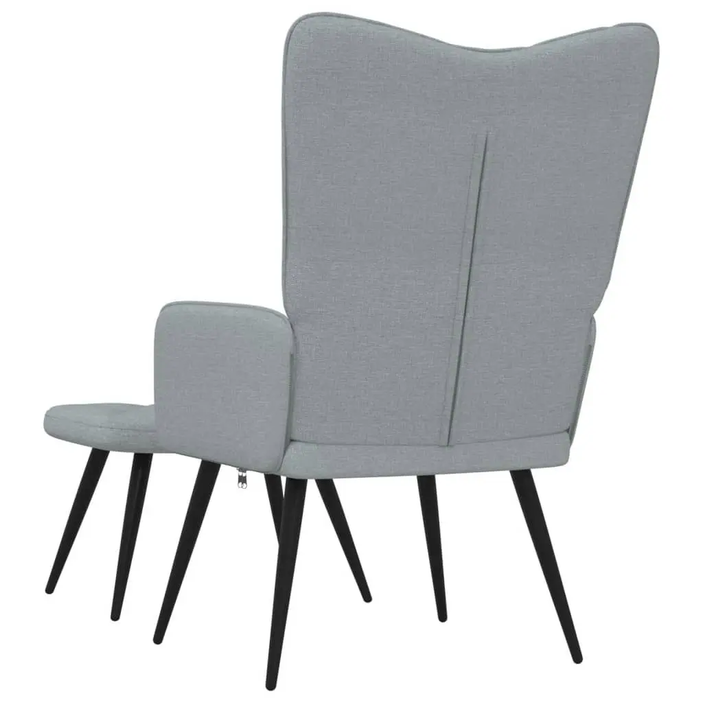 Relaxing Chair with a Stool Light Grey Fabric 327556