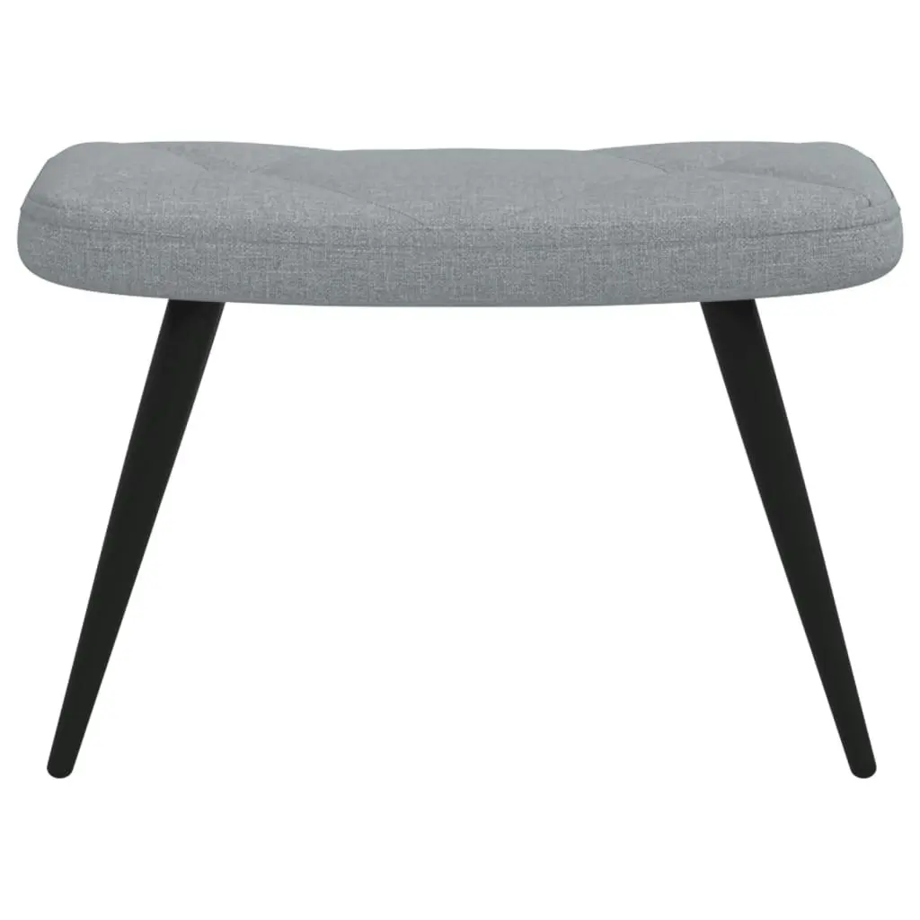 Relaxing Chair with a Stool Light Grey Fabric 327556