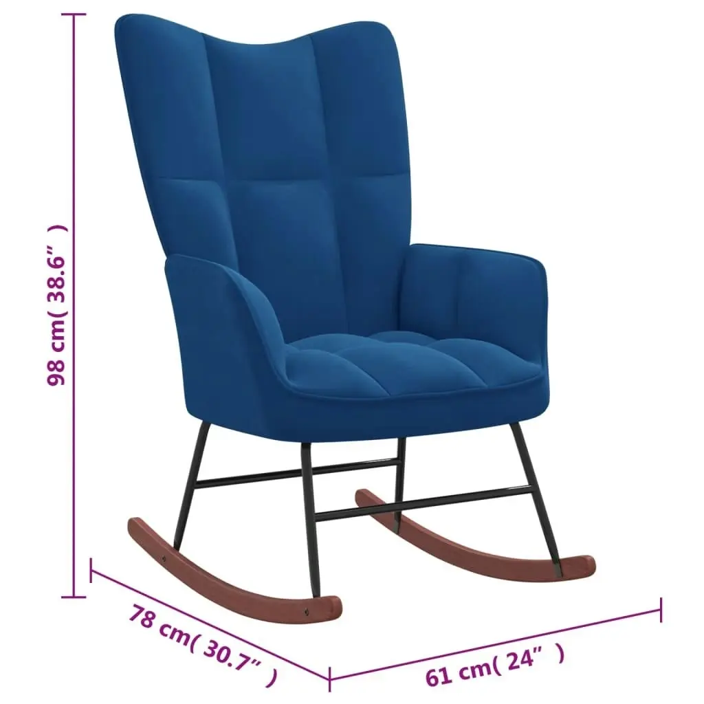 Rocking Chair Blue Velvet 328149