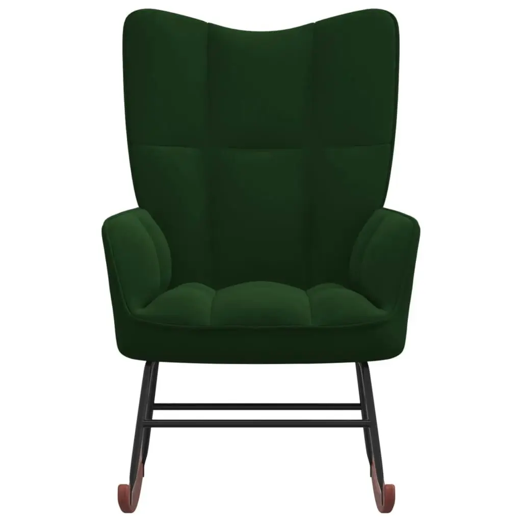 Rocking Chair Dark Green Velvet 328141