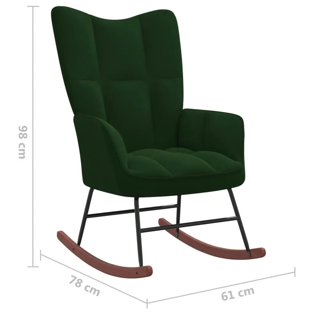 Rocking Chair Dark Green Velvet 328141