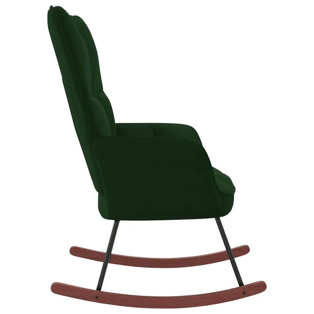 Rocking Chair Dark Green Velvet 328141