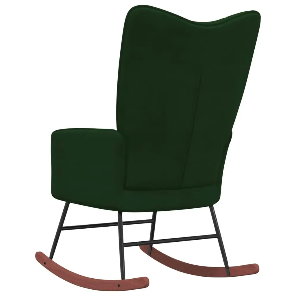 Rocking Chair Dark Green Velvet 328141