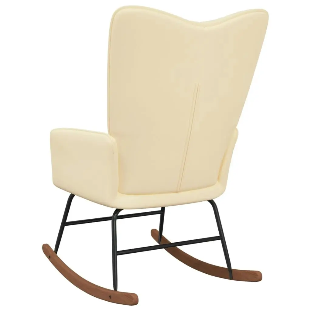 Rocking Chair Cream White Velvet 327752