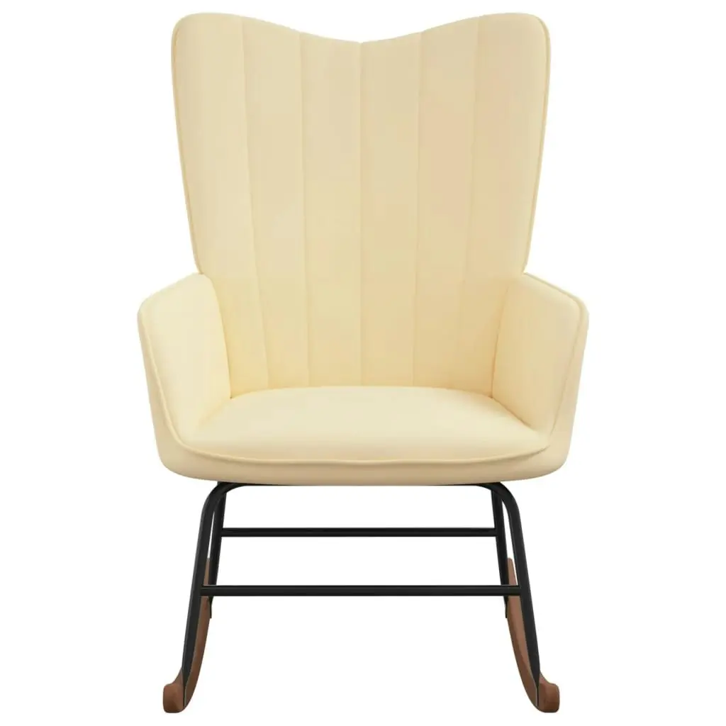 Rocking Chair Cream White Velvet 327752