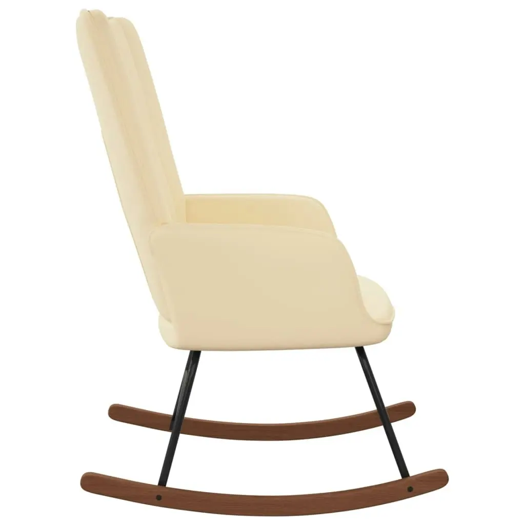 Rocking Chair Cream White Velvet 327752