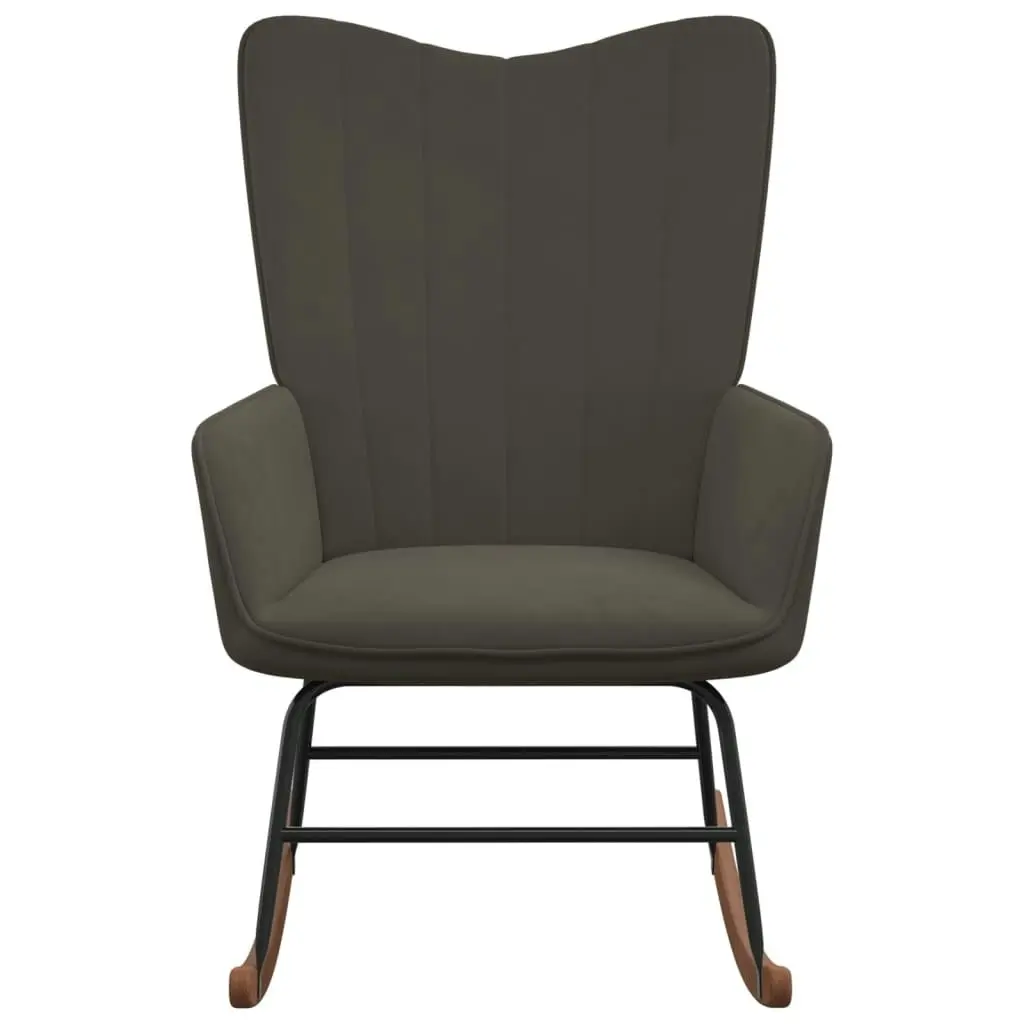 Rocking Chair Dark Grey Velvet 327744