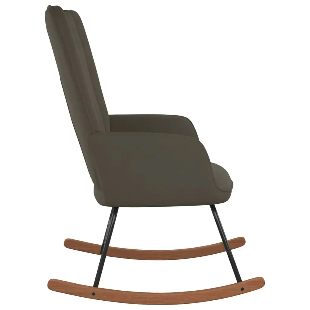 Rocking Chair Dark Grey Velvet 327744