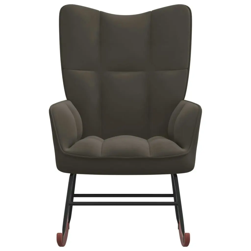 Rocking Chair Dark Grey Velvet 328140