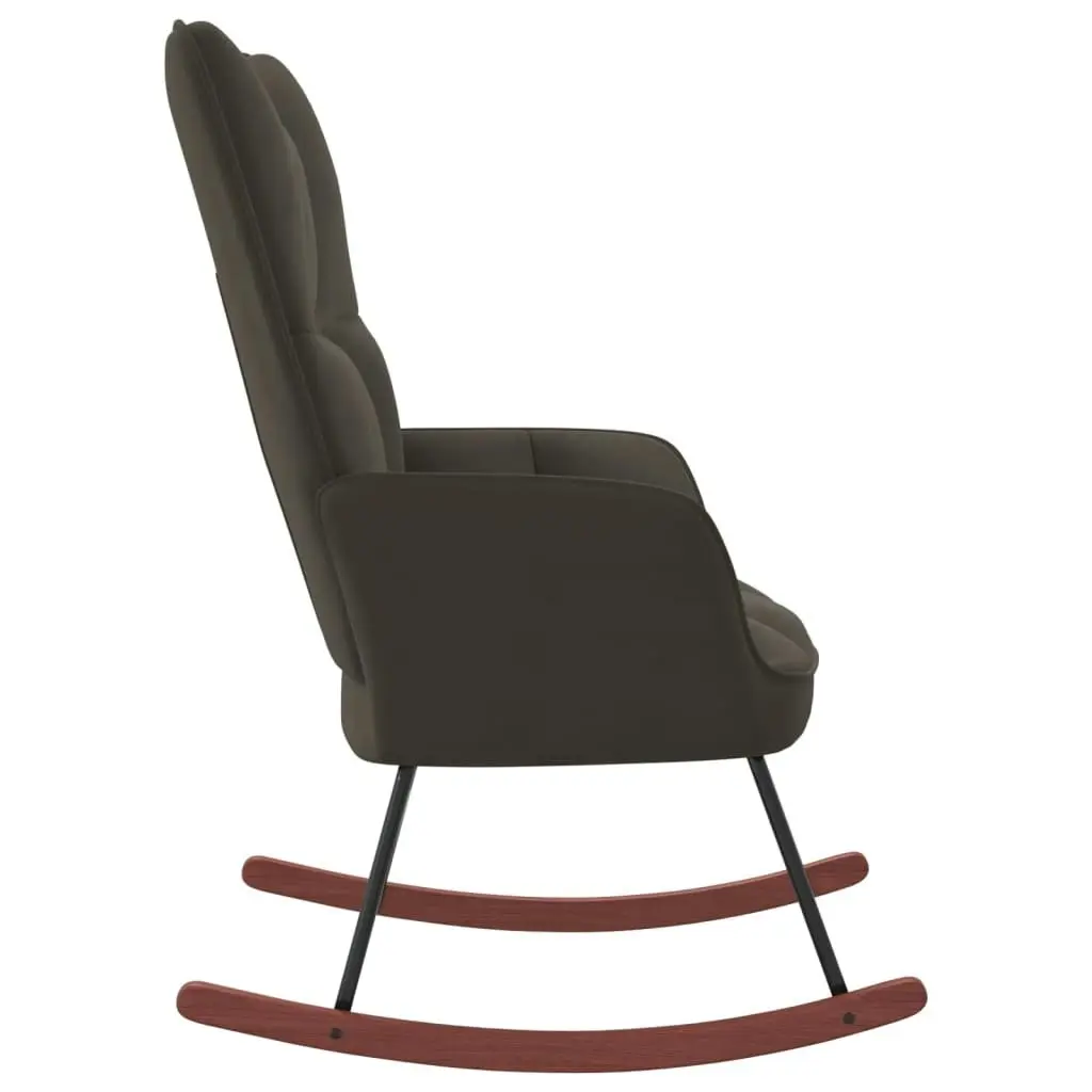 Rocking Chair Dark Grey Velvet 328140