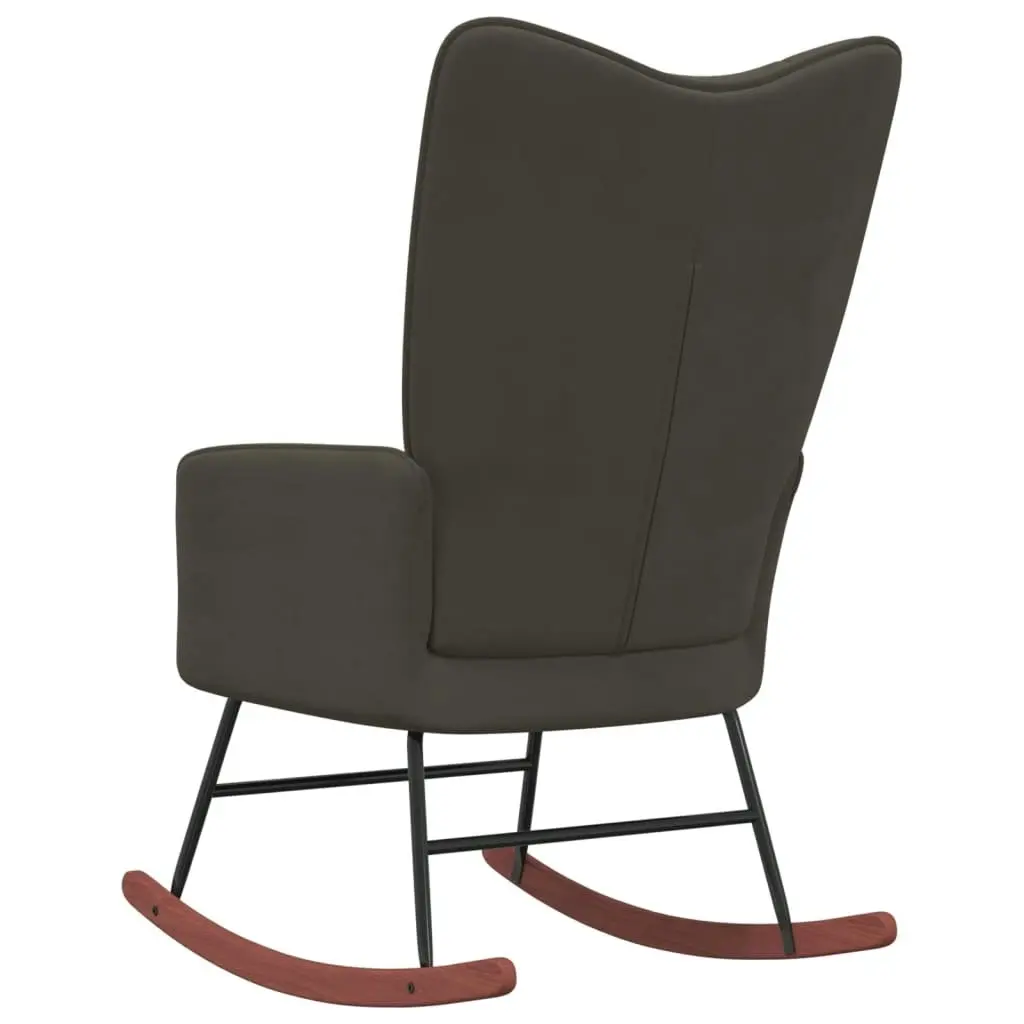 Rocking Chair Dark Grey Velvet 328140