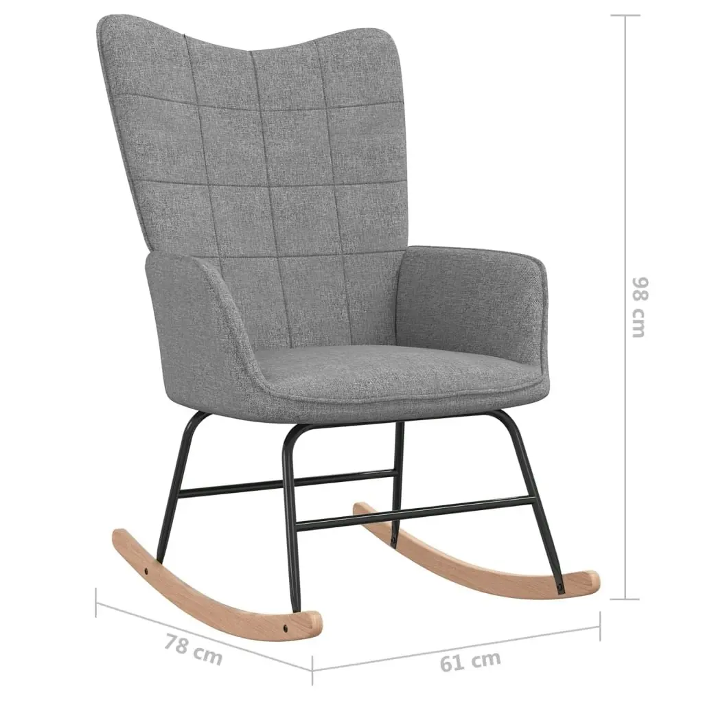 Rocking Chair Light Grey Fabric 328007