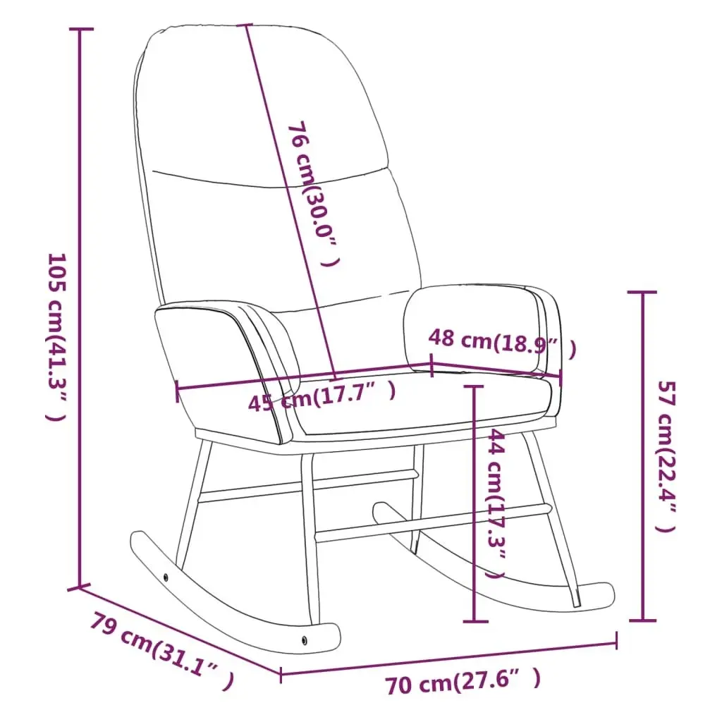 Rocking Chair Light Grey Fabric 341042