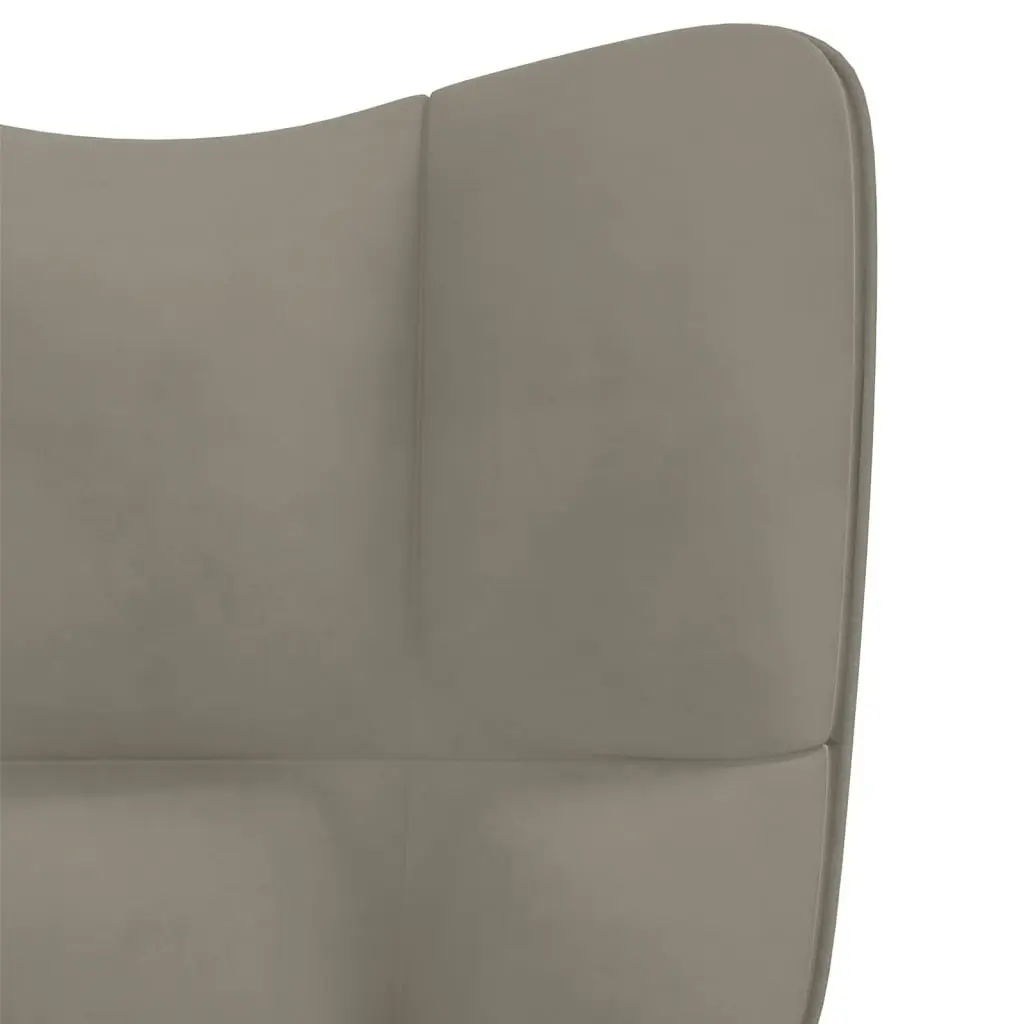 Rocking Chair Light Grey Velvet 328139