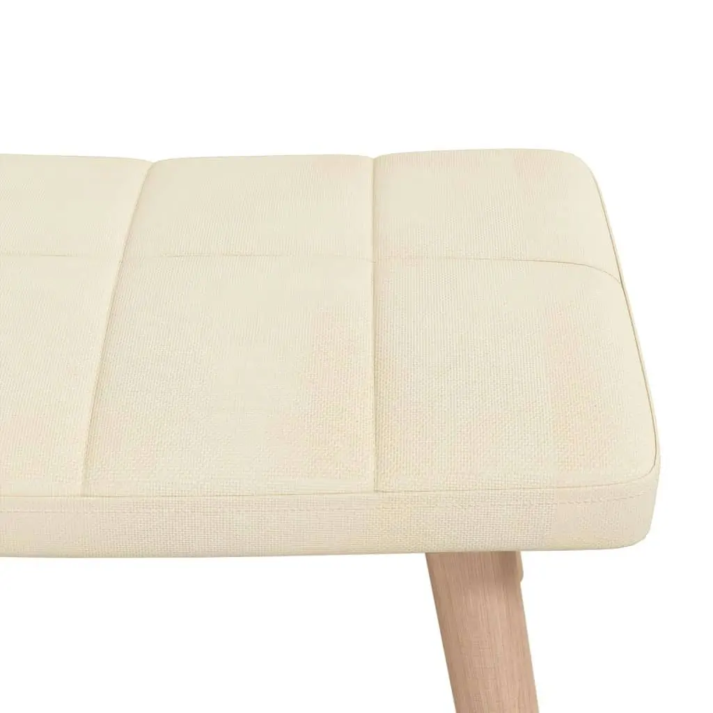 Rocking Chair with a Stool Cream Fabric 328020