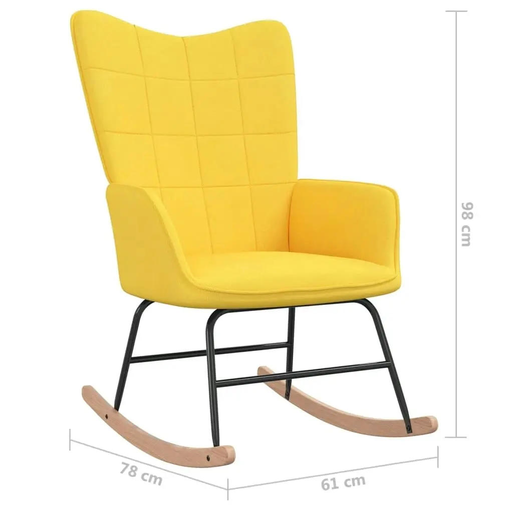 Rocking Chair with a Stool Mustard Yellow Fabric 328025