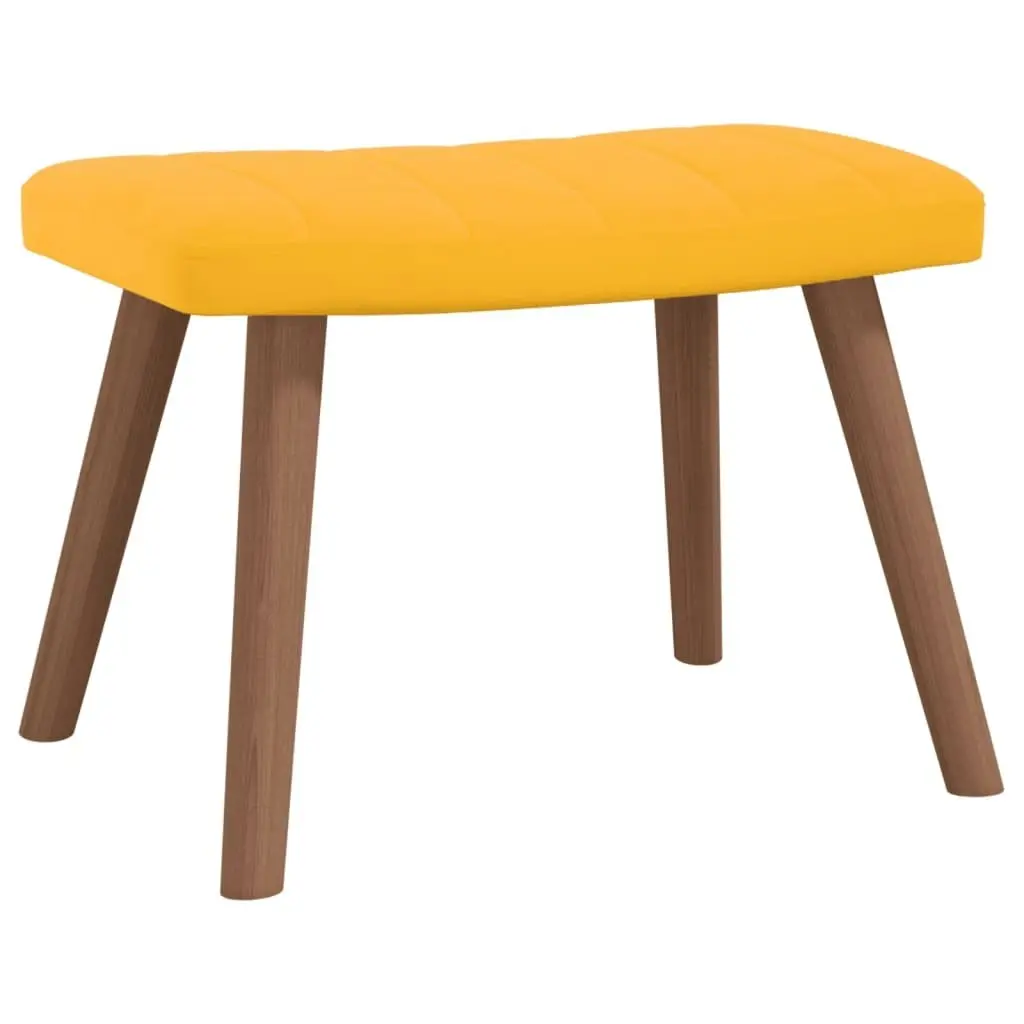 Rocking Chair with a Stool Mustard Yellow Velvet 327761