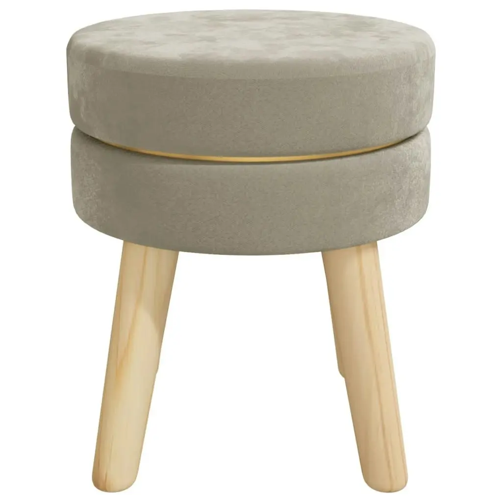 Round Hocker Dark Grey Velvet 340271