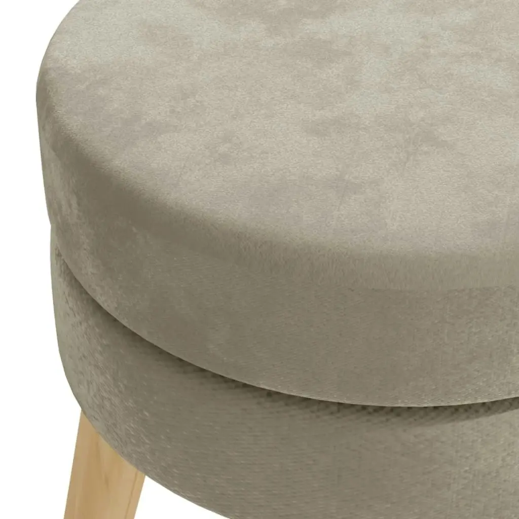 Round Hocker Dark Grey Velvet 340271