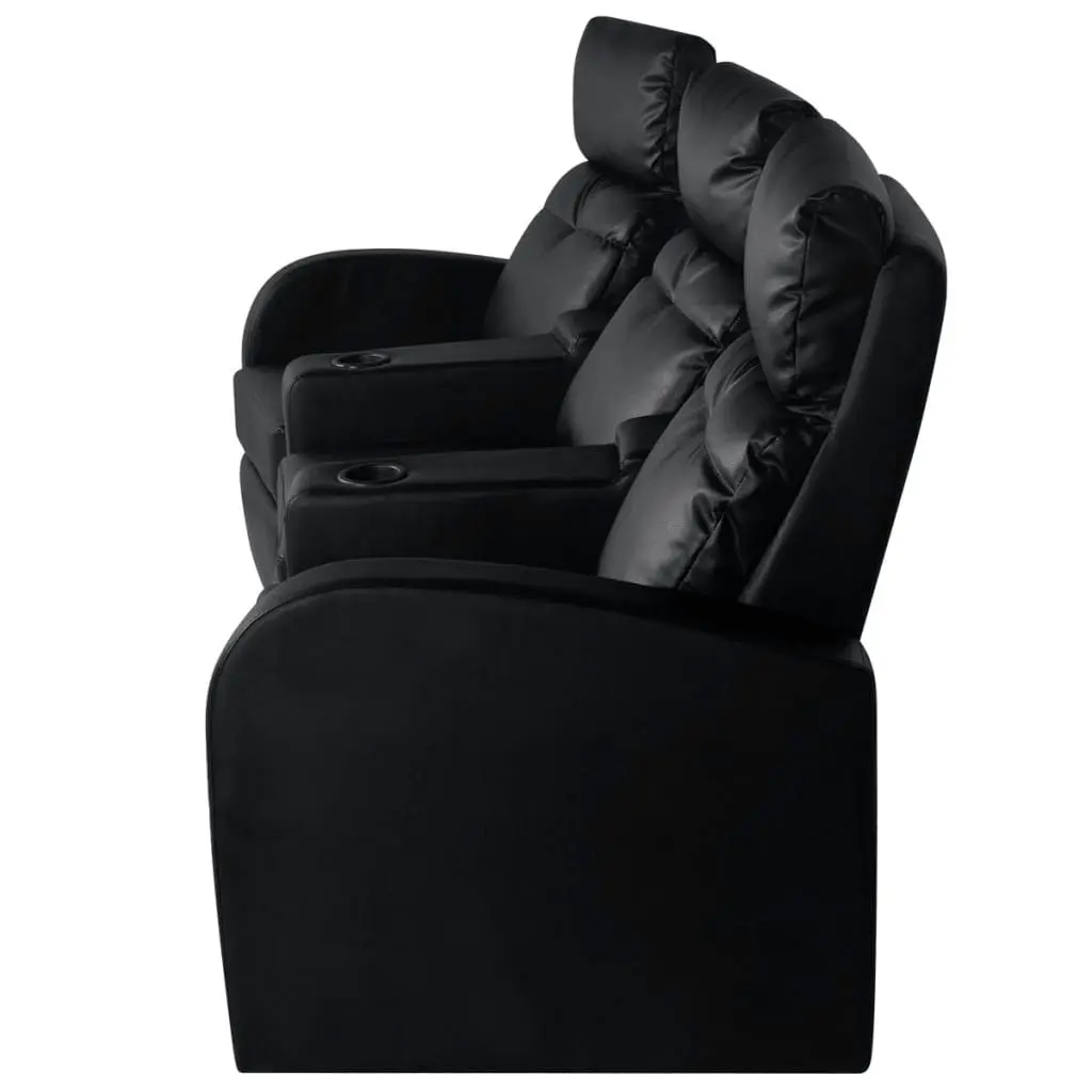 Recliner 3-seat Artificial Leather Black 242002