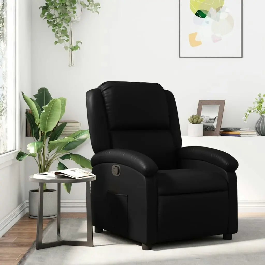 Recliner Chair Black Faux Leather 3205444