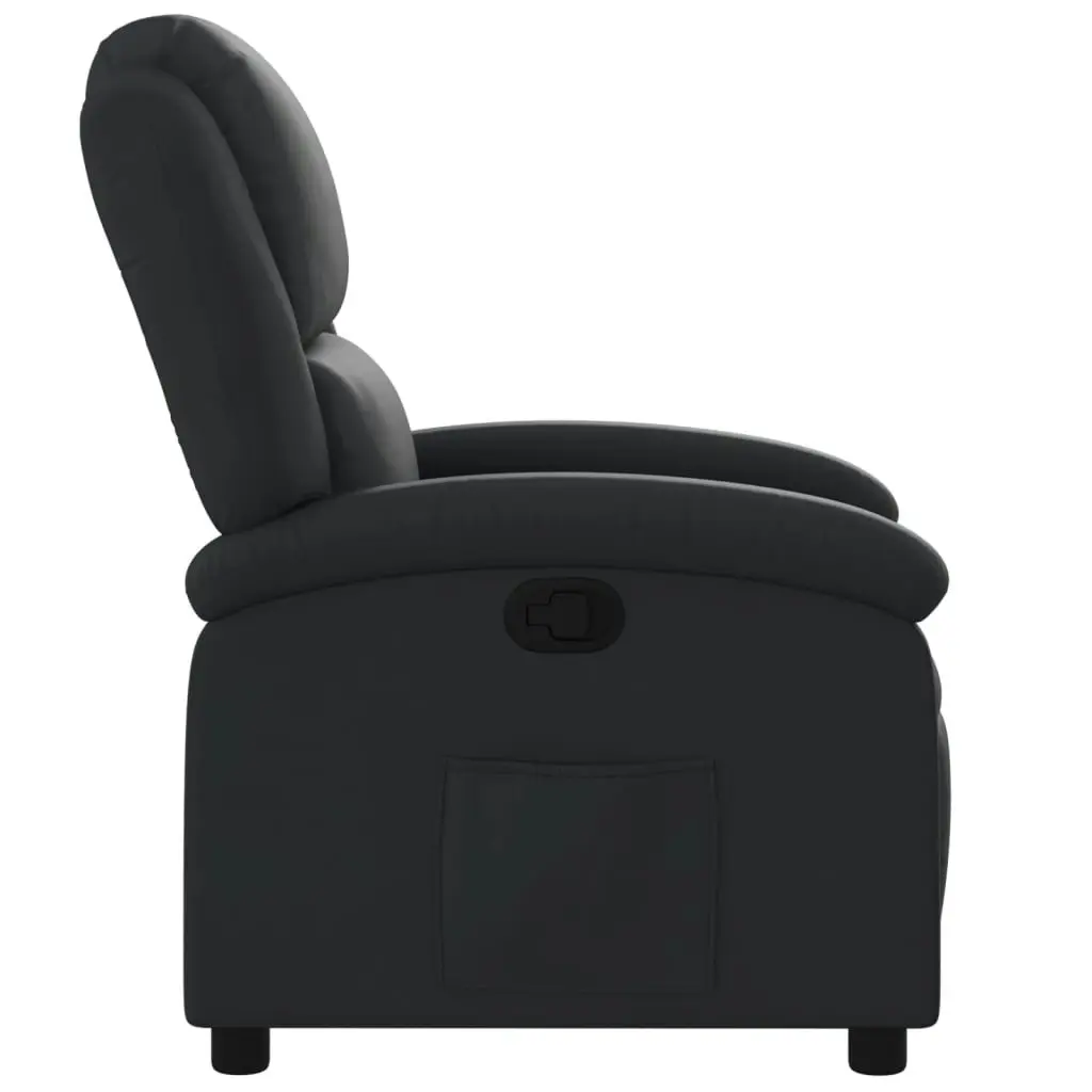 Recliner Chair Black Real Leather 3205468