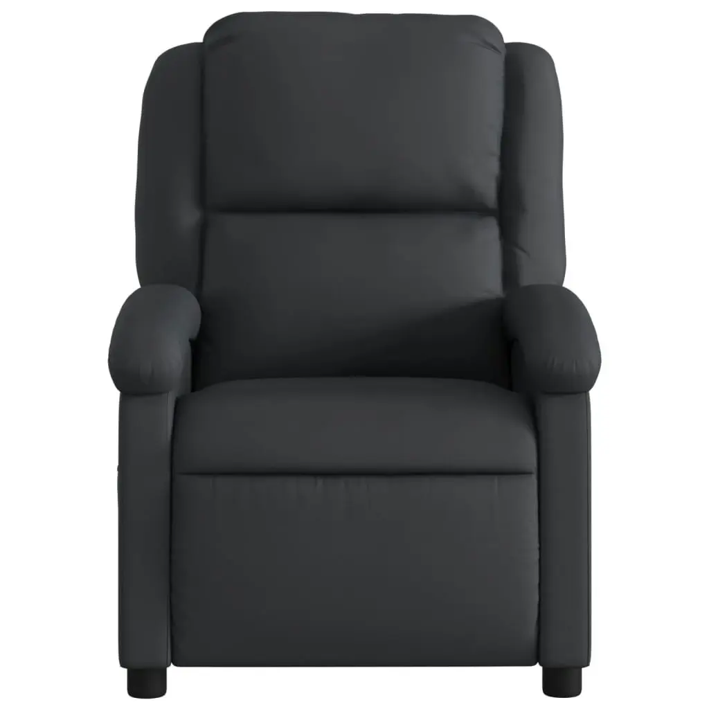 Recliner Chair Black Real Leather 3205468