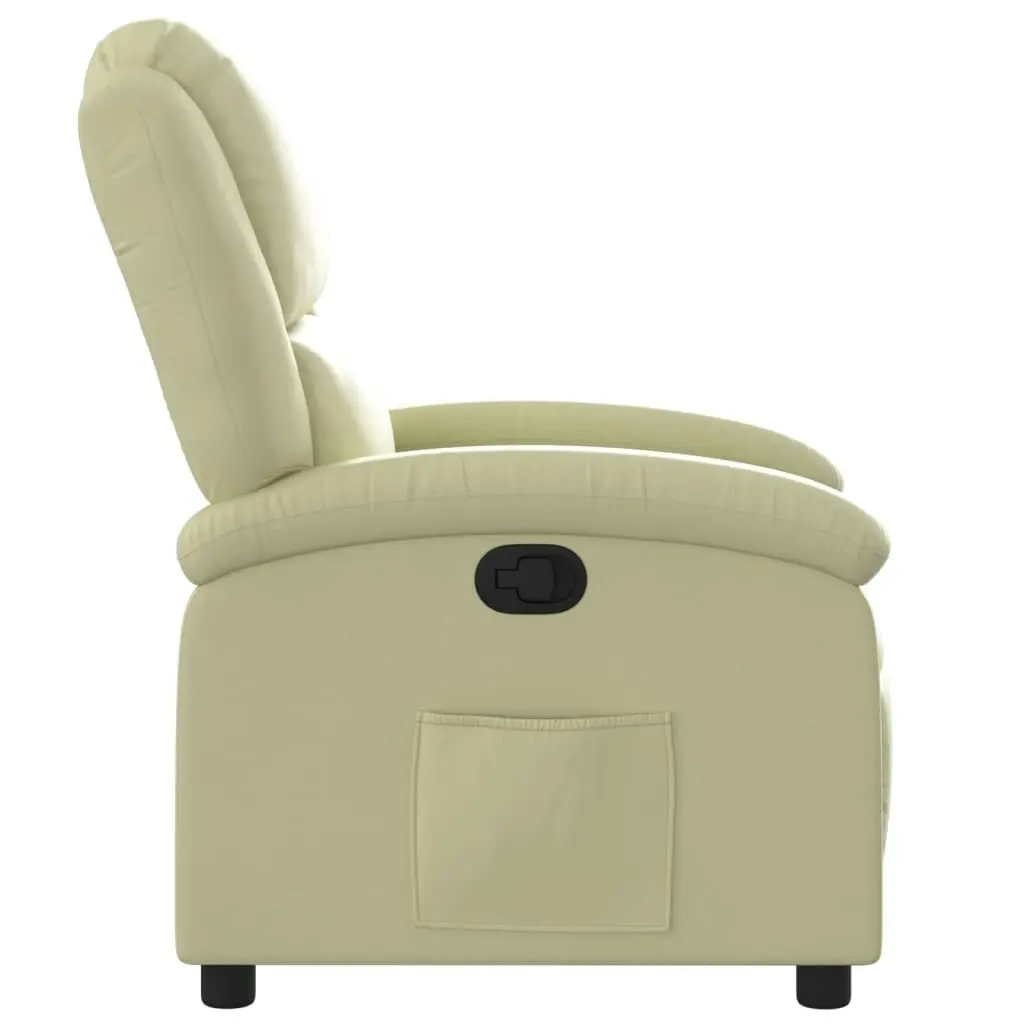 Recliner Chair Cream Real Leather 3205469