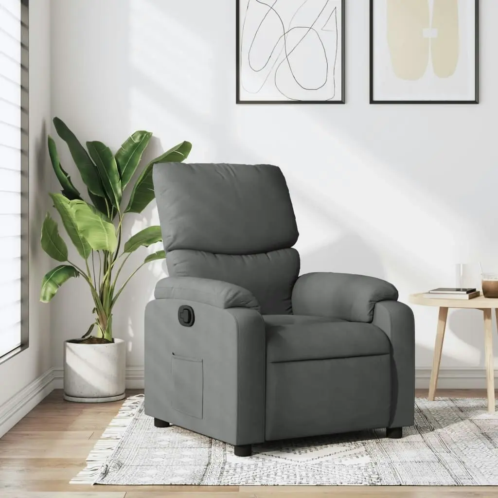 Recliner Chair Dark Grey Fabric 373411