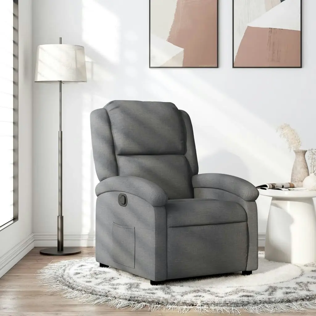 Recliner Chair Dark Grey Fabric 371752