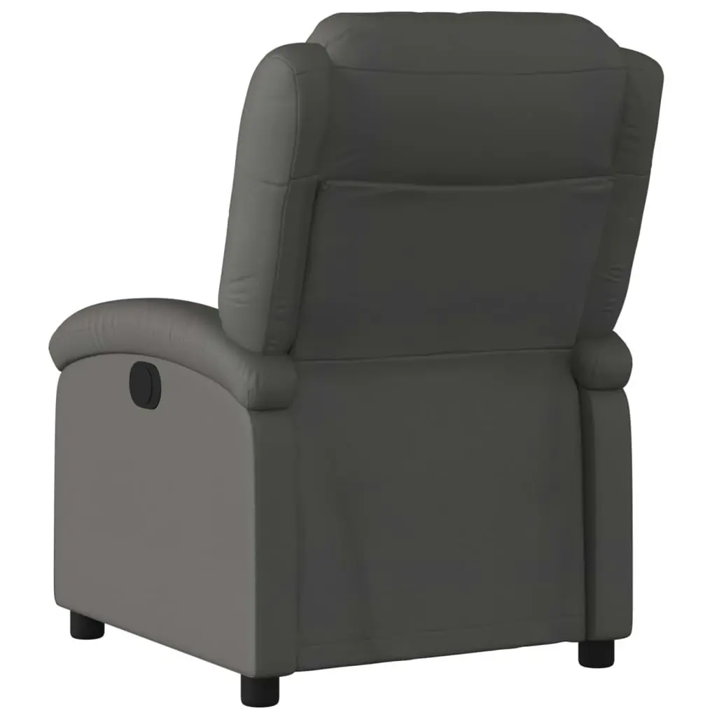 Recliner Chair Grey Real Leather 3205923