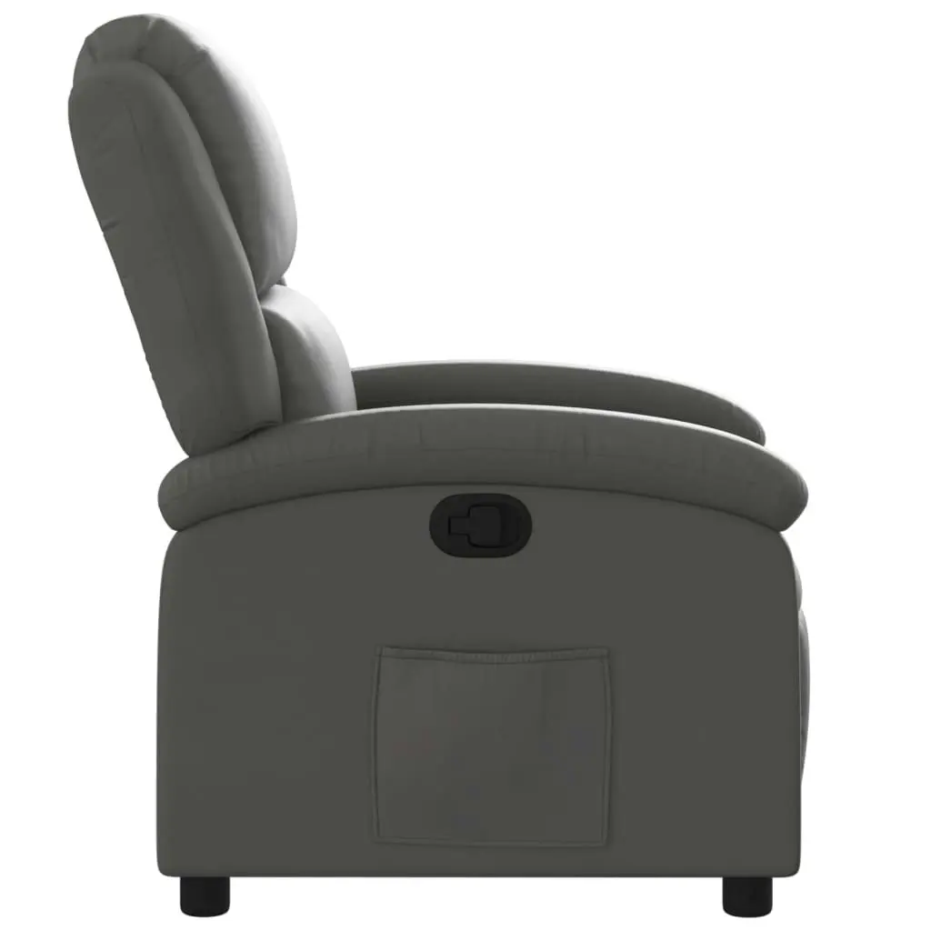 Recliner Chair Grey Real Leather 3205923