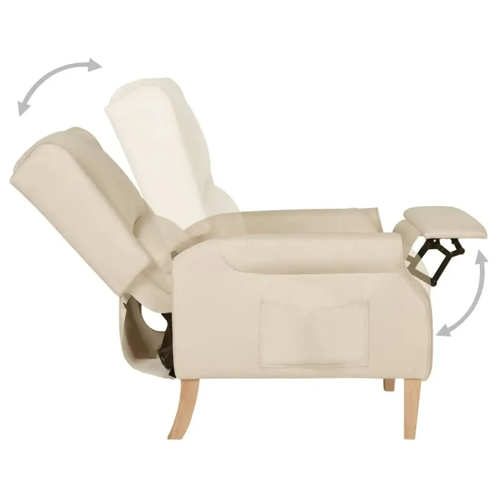 Reclining Chair Cream Fabric 329267