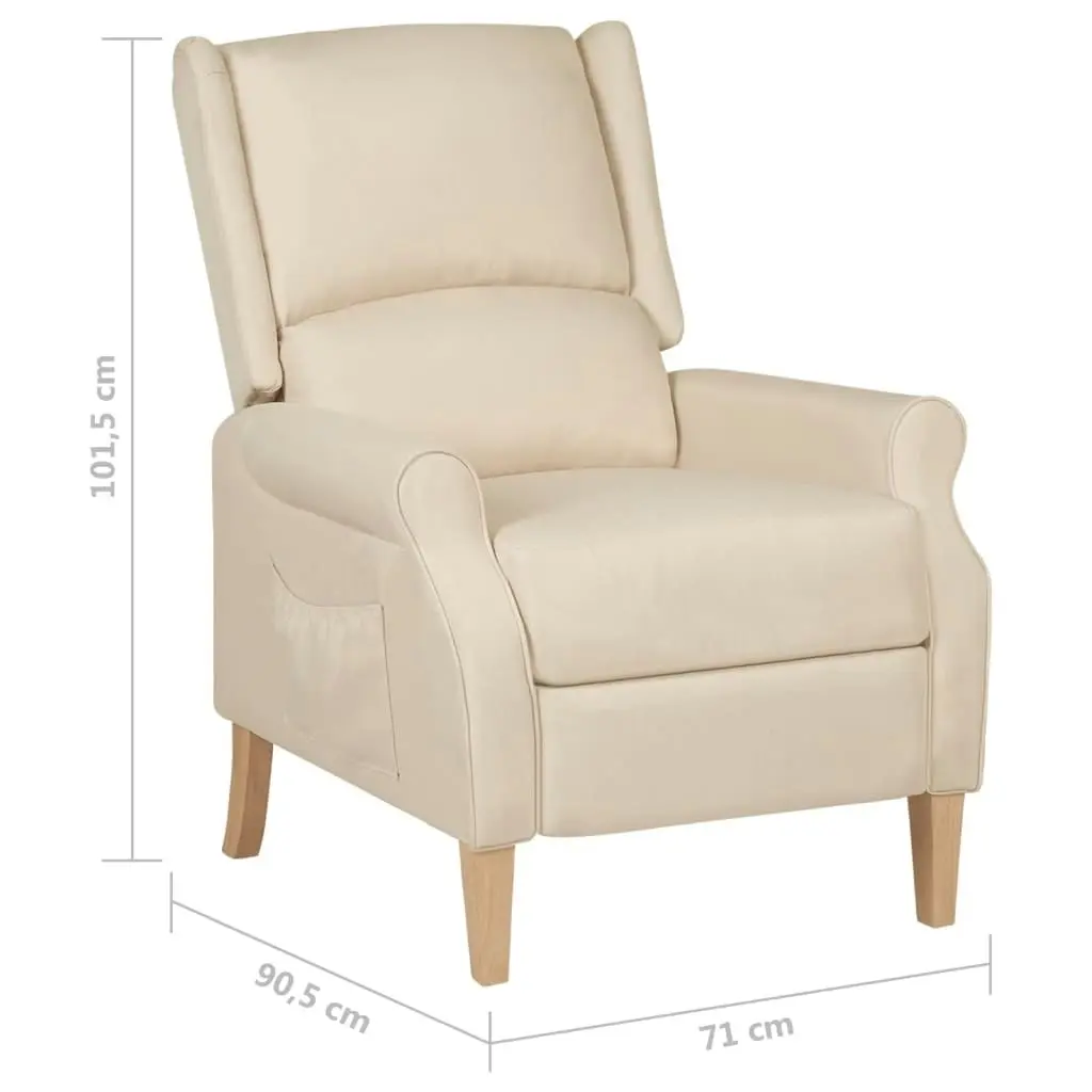 Reclining Chair Cream Fabric 329267