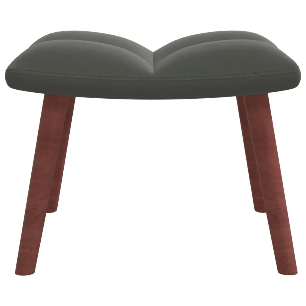 Relaxing Chair with a Stool Dark Grey Velvet 328063