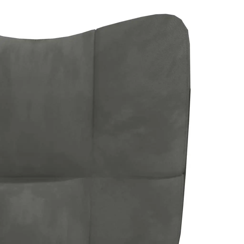 Relaxing Chair with a Stool Dark Grey Velvet 328063