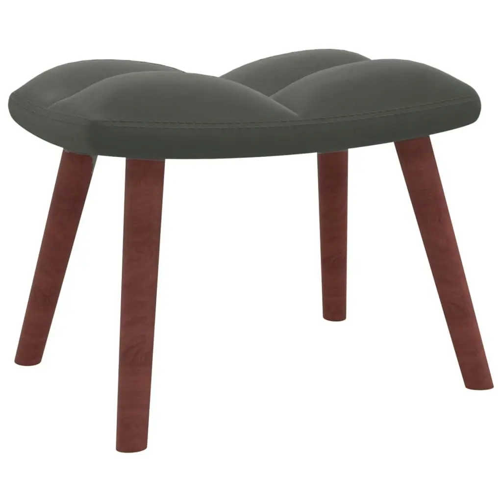 Relaxing Chair with a Stool Dark Grey Velvet 328063