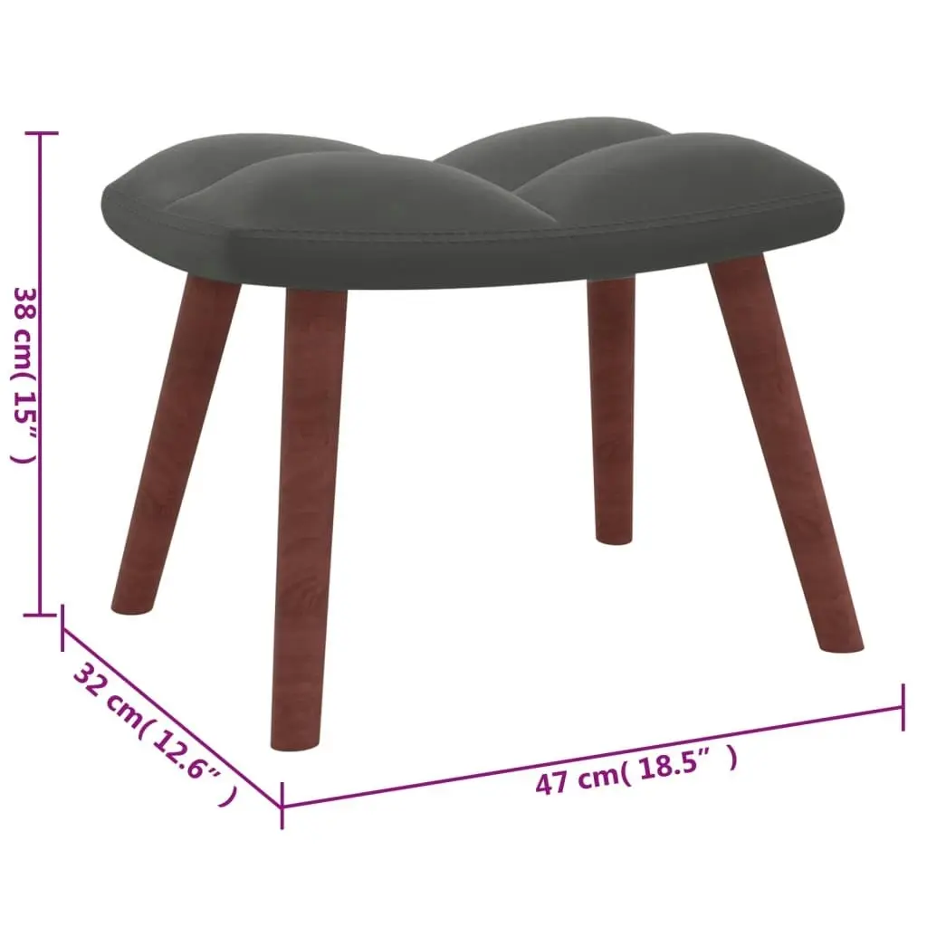 Relaxing Chair with a Stool Dark Grey Velvet 328063