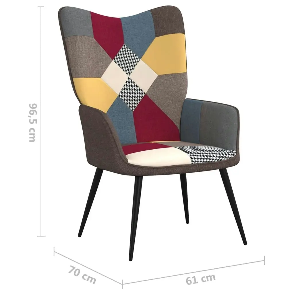 Relaxing Chair with a Stool Patchwork Fabric 328186